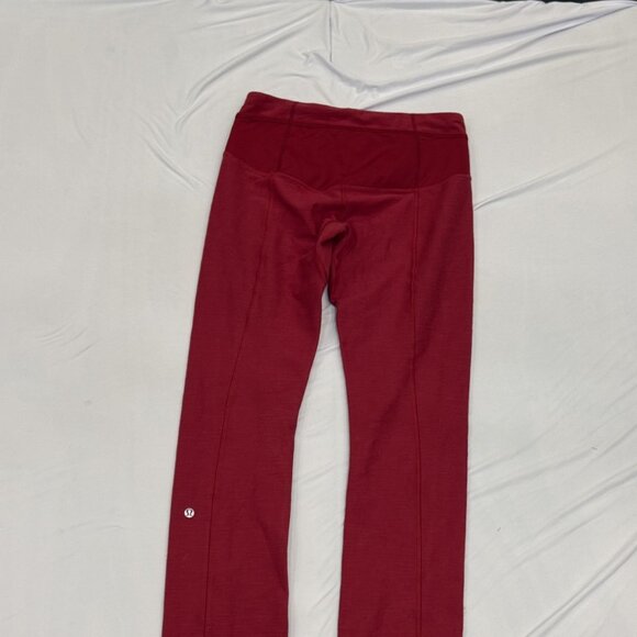 Lululemon Full-Length Pants with Snap Details – Red – Size 6 - Picture 1 of 2